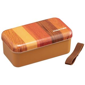 おかずのっけ弁当箱（メラミン蓋）580ml 木目（ライトブラウン） 弁当箱 ランチボックス 4-159