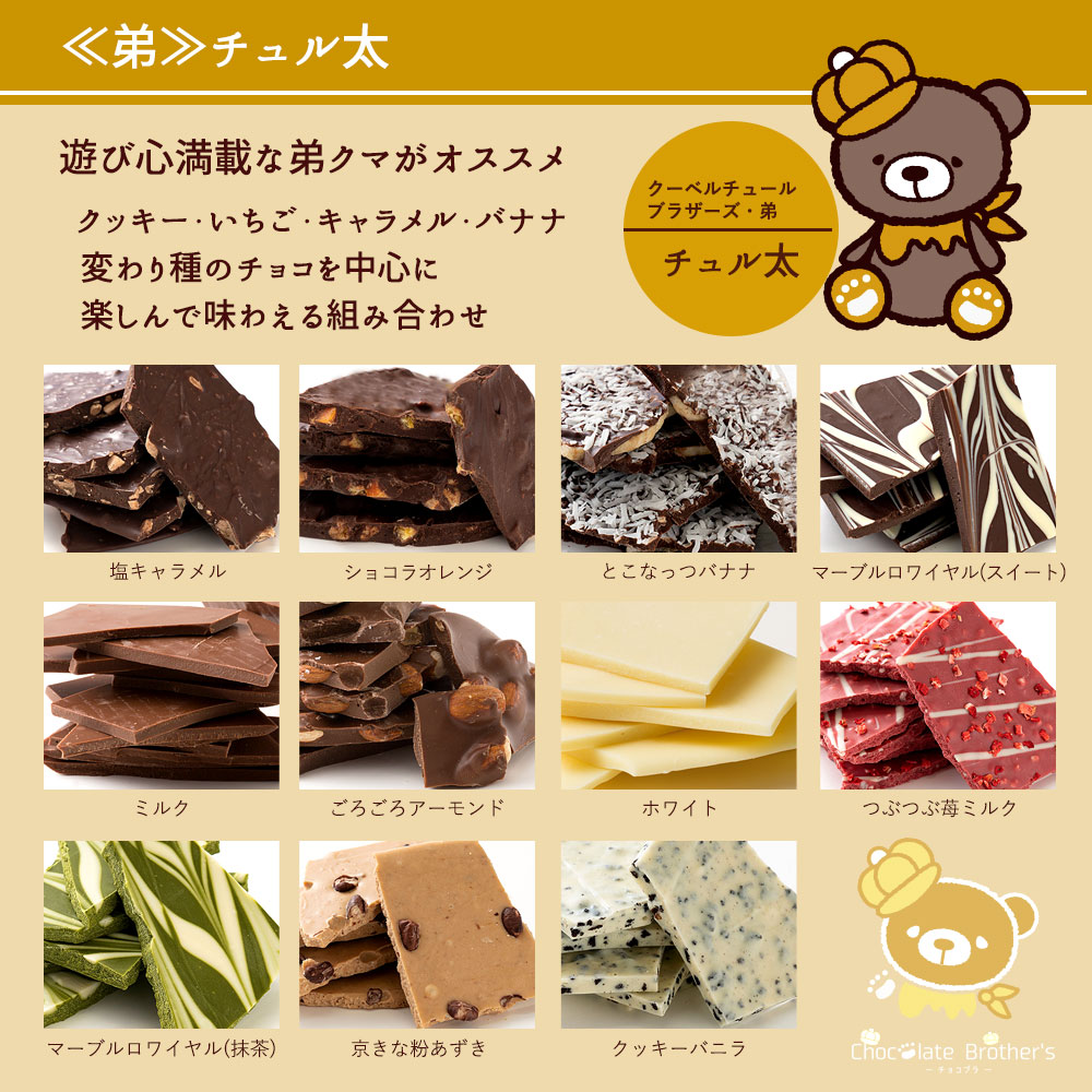 11種類の割れチョコ★ クベ之助とチュル太山盛りChocolateBrothers 1kg【欲張りチュル太(弟)1kg】