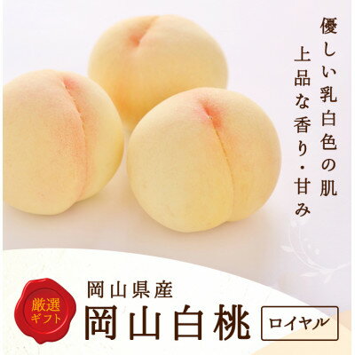 【ふるさと納税】岡山県産　白桃 5玉(1.5kg以上) 等級:ロイヤル 木箱入り【配送不可地域：離島・北海道・沖縄県】【1499101】