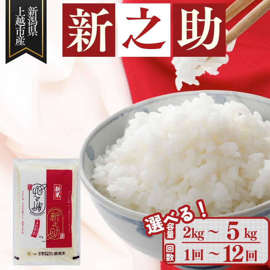 【ふるさと納税】米 定期便 新之助 2kg 2キロ 5kg 5キロ 新潟県 上越産 配送回数 選べる 1回 3回 6回 12回 しんのすけ お米 精米 白米 ご飯 送料無料　お届け：2025年10月上旬～2026年9月下旬まで
