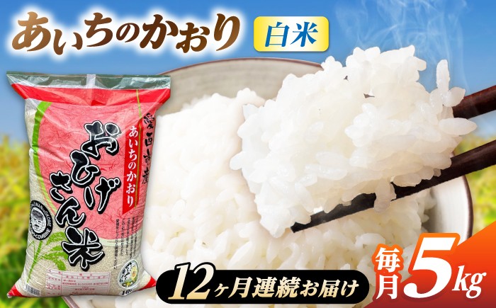 
                  【12回定期便】 あいちのかおり 白米 5kg×12ヵ月 愛西市 / 脇野コンバイン [AECP006]
                