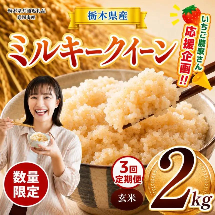 先行予約【定期3回】令和8年度 栃木県産ミルキークイーン 2kg【栃木県共通返礼品】
