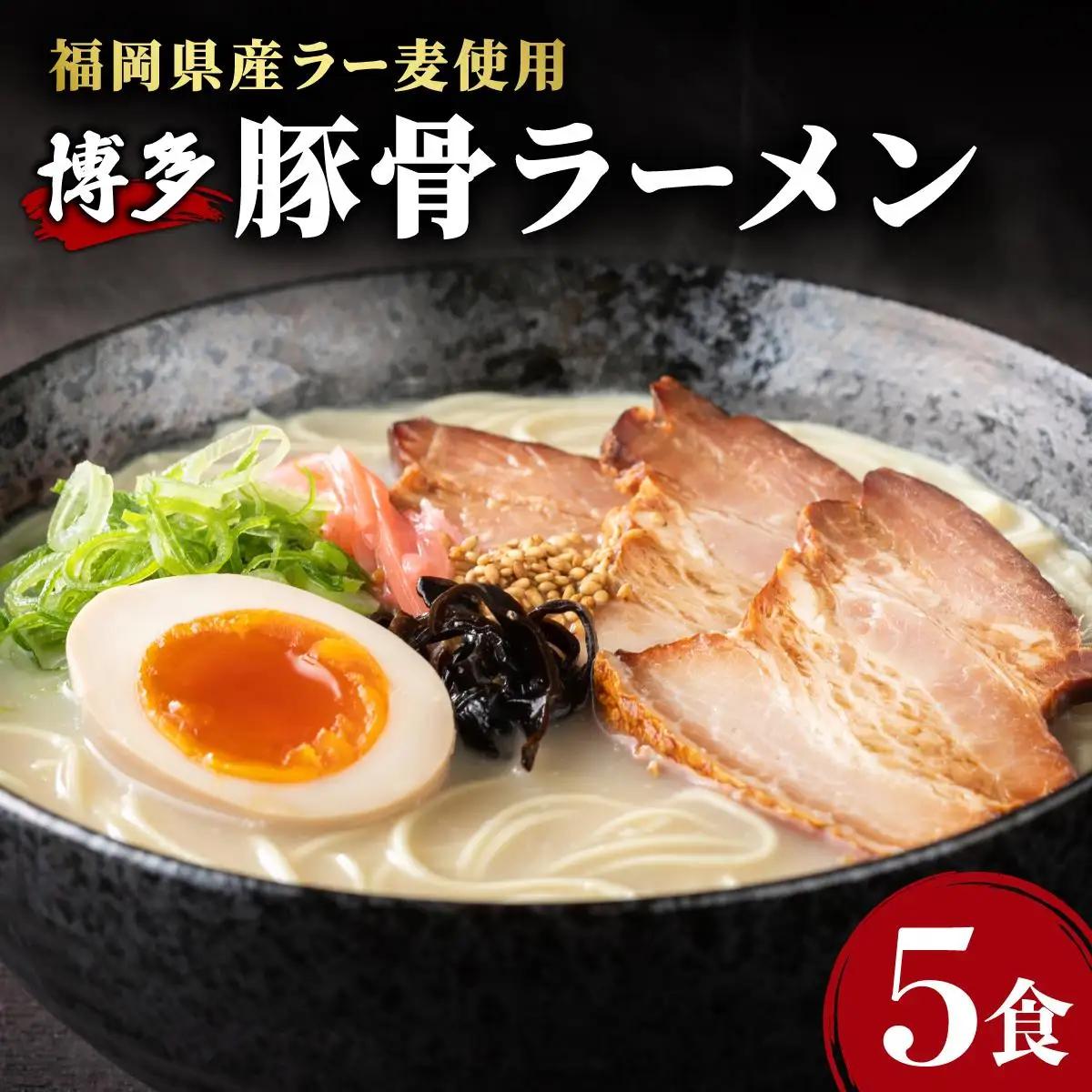  福岡県産ラー麦100％使用！博多グルメ代表とんこつラーメン（5食分）
