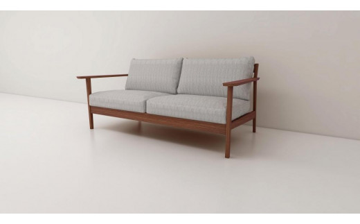 【開梱設置】高野木工 CEBU セブ ソファ 2.5人掛け ウォルナット 生地：CHART6 グレー【10年保証】