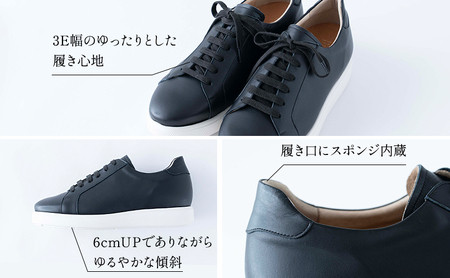 レザースニーカー 本革 メンズ 牛革スムース カジュアル 紳士靴 日本製 ローカット 外羽根 紐 レースアップ メンズシューズ No.831 ブラック 24.5cm