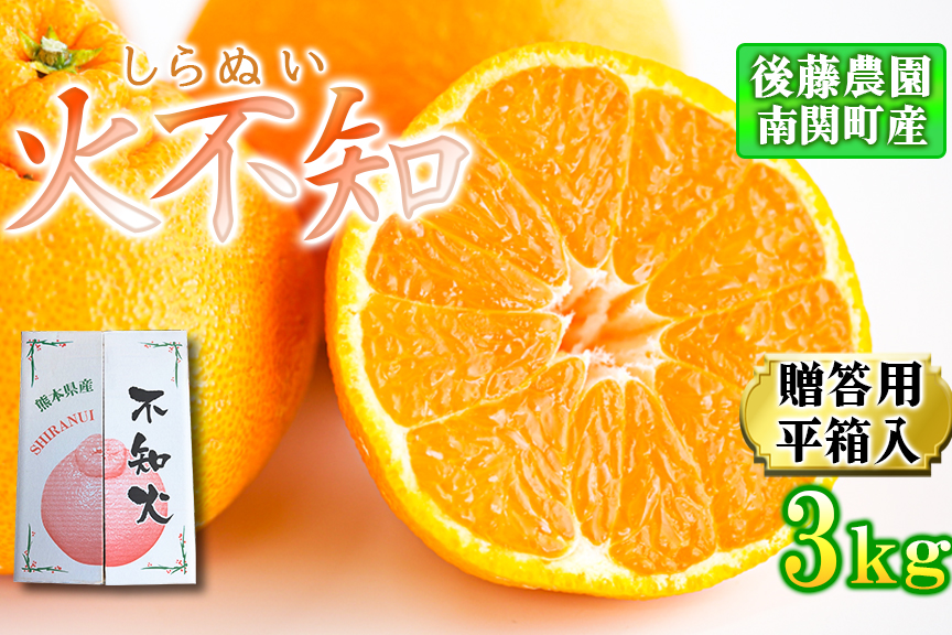 【平箱入り】後藤農園 不知火 3kg  ギフト プレゼント 贈答用 南関町産 フルーツ 果物 くだもの 柑橘 国産