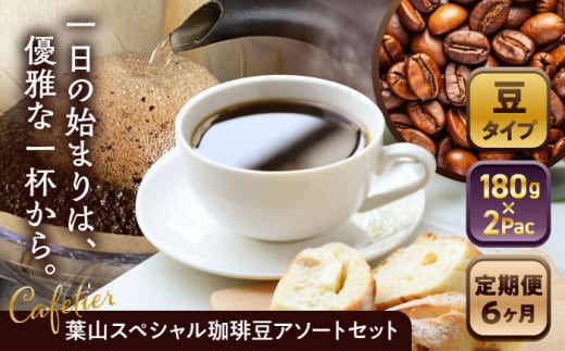 【全6回定期便】 【コーヒー豆】葉山スペシャル珈琲豆アソートセット 2パック入り ／ コーヒー豆 詰め合わせ 神奈川県 特産品【Cafetier】 [ASAD015]