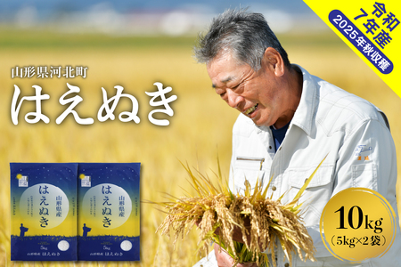 【令和8年産米】2026年7月上旬発送 はえぬき10kg（5kg×2袋） 山形県産 【米comeかほく協同組合】