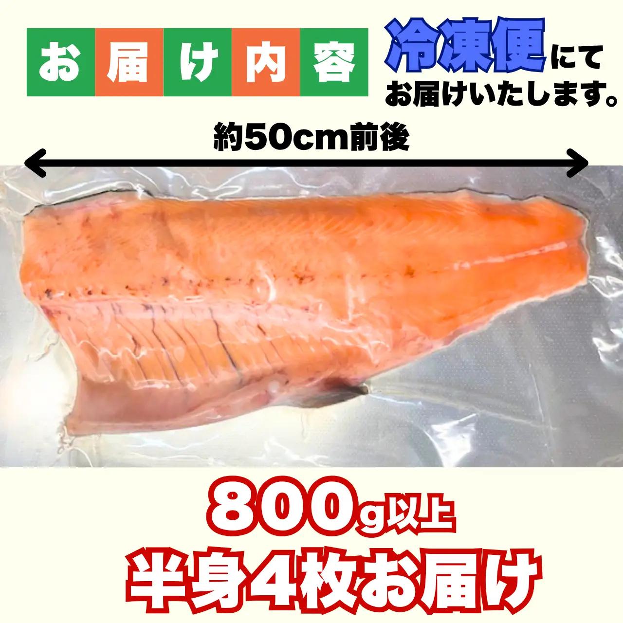 サーモン 半身 800g 冷凍 4枚 [G-050004]