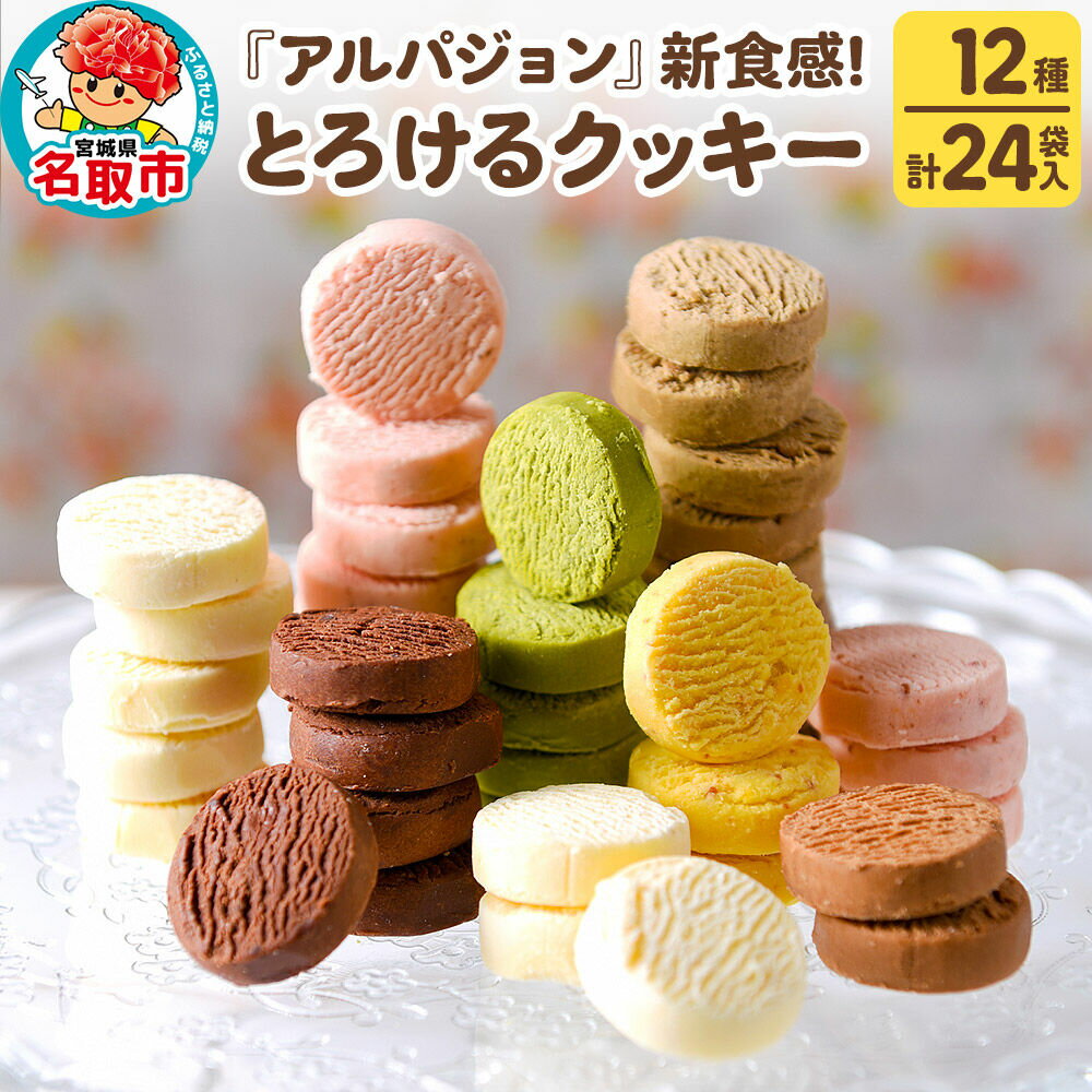 【ふるさと納税】アルパジョン 新食感！ とろける クッキー 12種 計24袋入 ベルギー産 チョコレート 使用 [益野製菓 ムッシュマスノアルパジョン]