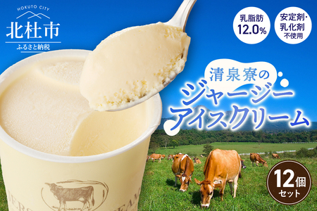 清泉寮ジャージーアイスクリーム　120ml×12個　アイスクリーム アイス ジャージーアイス 120ml 12個 プレミアム 有機ジャージー牛乳 安定剤不使用 乳化剤不使用「やまなしアニマルウェルフェア」 三ツ星認証 北杜市 清里 清泉寮 ジャージー牧場 人気 バレンタイン チョコ以外 ホワイトデー お返し 