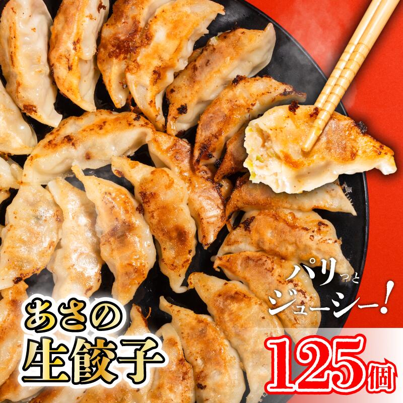 【ふるさと納税】 あさの生餃子 【25個入×5パック 計125個】 冷凍餃子 国産豚肉 生餃子 業務用餃子 簡易包装餃子 おつまみ 餃子 お子様 餃子 豚肉餃子 家族 餃子 国産野菜