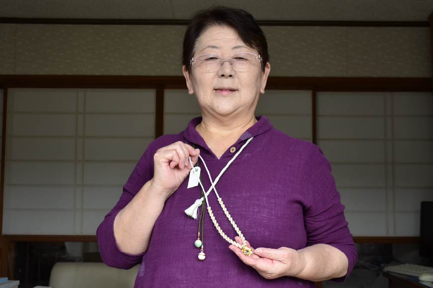 【一点もの】組紐 金剛組ネックレス (グリーン・ブラック)  約52cm / 明聡美工房 / 山梨県 韮崎市 [20741404] アクセサリー ネックレス クラフト くみひも 正絹 伝統工芸 手作り