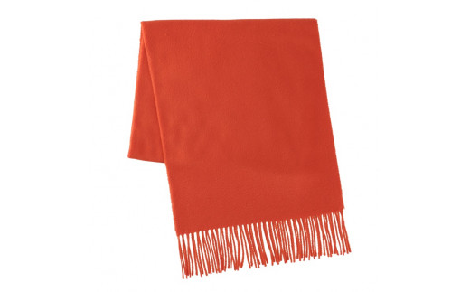 カシミヤ100% ウェーブマフラー オレンジ｜高級素材 軽量 なめらかな肌触り 寒さ対策 確かな技術 日本製 い [4026]