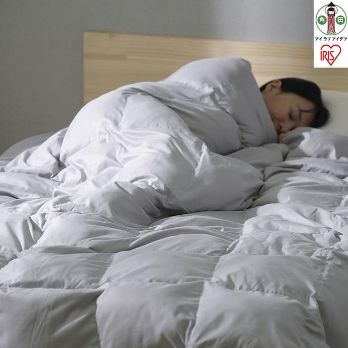 【ふるさと納税】掛け布団　人工羽毛掛け布団 セミダブル KKF-SB8-SD グレー | アイリスオーヤマ 暖かい 冬用 秋 冬 洗える 布団 寝具 キルティング 人工羽毛 臭わない 吸湿発熱