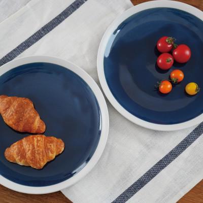 ふるさと納税 多治見市 【美濃焼】TLPリムバンド ブルー  9インチプレート×4枚 セット【軽量食器】 |  | 01