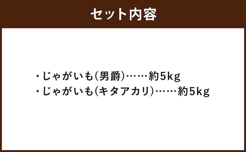 情熱じゃがいも（男爵・キタアカリ）食べ比べセット 10kg