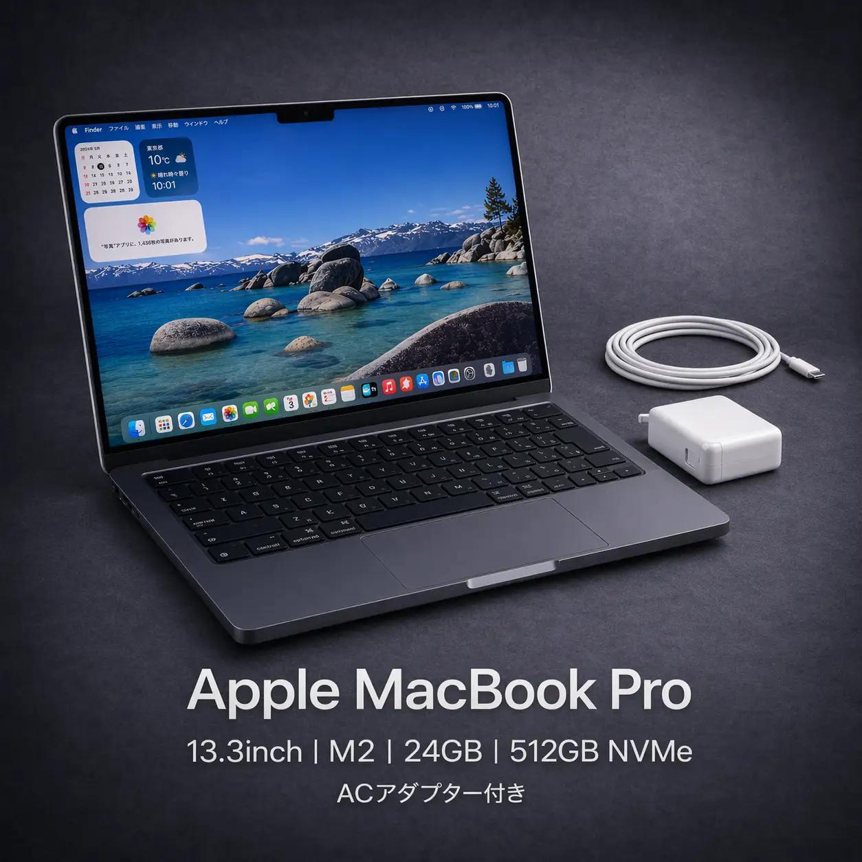 パソコン 【【厳選整備済｜法人リースアップ品】MacBook Pro 13インチ M2 / 24GB / 512GB｜★美品・動作確認済【現品限り】 483-02