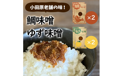 
                  【小田原老舗田中屋本店が作る　鯛味噌・柚子味噌各2個の４個セット】ご飯にも料理にも使える、万能味噌　鯛味噌・柚子味噌セット【 味噌 みそ 神奈川県 小田原市 】
                