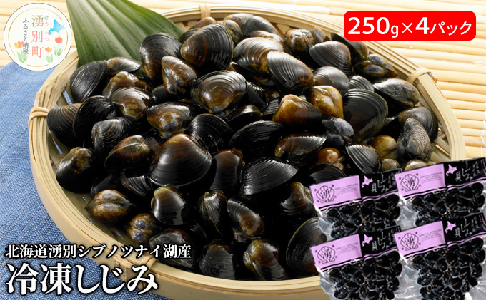 北海道湧別シブノツナイ湖産  冷凍しじみ250g×4パック シジミ 貝 