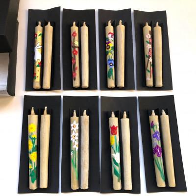 ふるさと納税 岡崎市 国内産ハゼの実蝋を100%使用【岡崎手描き絵ろうそく】コロー絵入り2本5セット(詰め合わせ) |  | 01