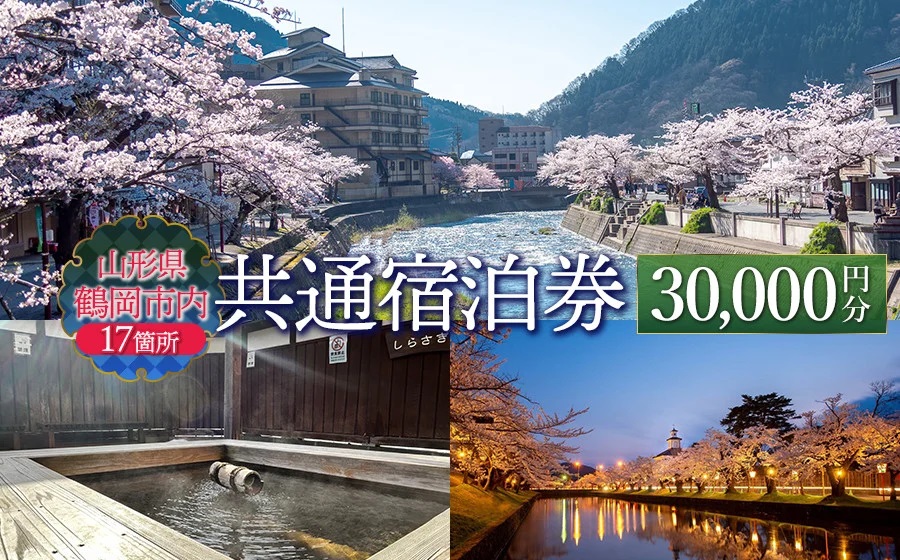 山形県鶴岡市内共通宿泊券【30,000円×1枚】湯野浜温泉・由良温泉・あつみ温泉・湯田川温泉　DEGAM鶴岡ツーリズムビューロー | 旅行 旅館 観光地 海水浴 マリンレジャー 庄内 環境省 国民保養温泉地指定