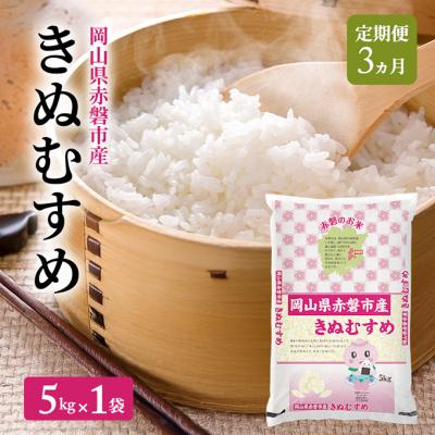 ふるさと納税 赤磐市 米 2025年産 定期便 3ヵ月 きぬむすめ 5kg 1袋 [NO5765-1445]