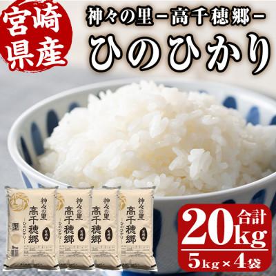 ふるさと納税 日之影町 令和7年産 神々の里 高千穂郷ひのひかり計20kg(5kg×4袋)