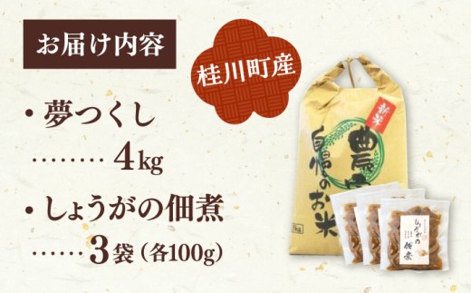 桂川町産 白米 4kg と しょうがの佃煮セット ▼ 漬物 米 コメお取り寄せ ご飯のお供 おいしい 冷蔵 つくだに 福岡 福岡県産 お米 セット 桂川町/けいせんとれたて村加工部[ADAI001]
