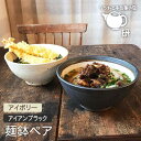 【ふるさと納税】アイボリー＆アイアンブラック 麺鉢 ペア ≪糸島≫【うつわと手仕事の店 研】 [ARD023] 38000円