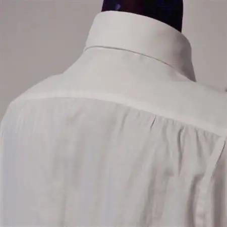 ハンドメイド　ドレスシャツ　 白　Lサイズ　cotton100% 140番双糸ツイル生地【1239539】