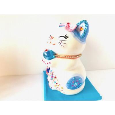 ふるさと納税 中間市 風水ハッピーキャット(LL)ブルー(青座布団付き) |  | 01