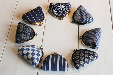 武州正藍染　がま口財布