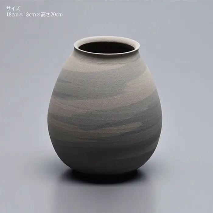 【波佐見焼】作：立井清人 練象嵌大花瓶 花瓶 木箱入り 食器 皿 【治甫窯】【くらわんか】 [AA23]  波佐見焼