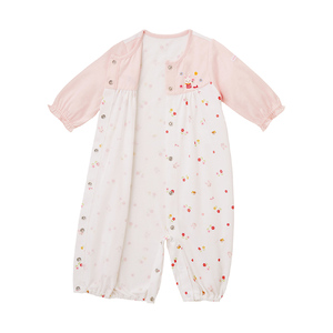 ミキハウス 天竺プリント ツーウェイオール（ピンク） ベビー服 ベビー ベビー用品 赤ちゃん 新生児 吸水性 ツーウェイオール