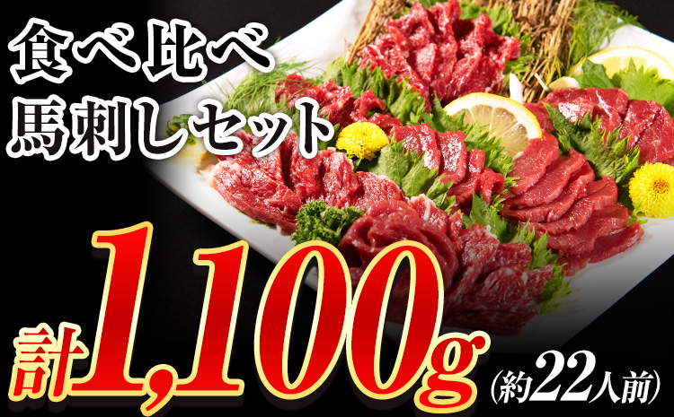 厳選3種盛り馬刺しセット 計1100g《8月中旬-9月末頃出荷》 赤身馬刺し 霜降り馬刺し  タレ付き(5ml×22袋)---fn_fjsgenba_bc8_23_20000_1100g---st-p