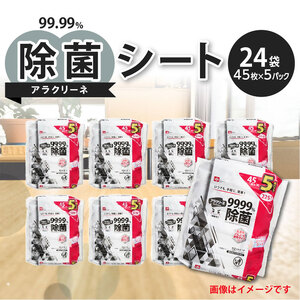 アラクリーネ 99.99%除菌シート （45枚×5P）×24袋 日用品