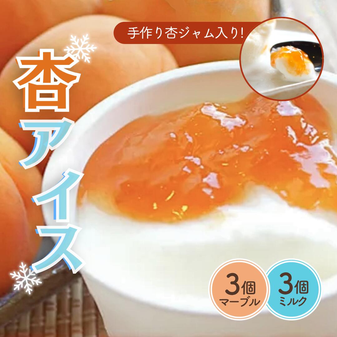 【ふるさと納税】体に優しい 杏アイス 2種 6個(ミルク3個・マーブル3個)|杏子 あんず ジャム アイス ギフト スイーツ デザート お菓子 おかし 詰め合わせ 冷凍 お取り寄せ グルメ 人気 おすすめ 信州 長野 千曲市 送料無料