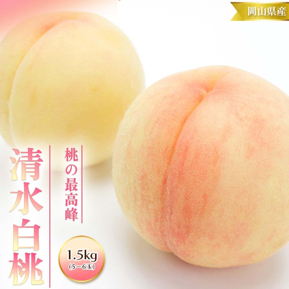 【ふるさと納税】桃 2025年 先行予約 清水 白桃 1.5kg 5～6玉 もも モモ 岡山 国産 フルーツ 果物 ギフト 桃茂実苑 | もも フルーツ 果物 くだもの 食品 人気 おすすめ 送料無料