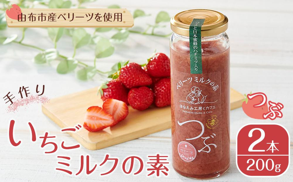 
＜由布市産ベリーツを使用＞手作り いちごミルクの素「つぶ」 200g×2本【はなえみ工房】
