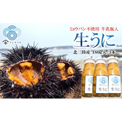 ふるさと納税 久慈市 【牛乳瓶入り!ミョウバン不使用!】生うに180g×3本セット   36-4