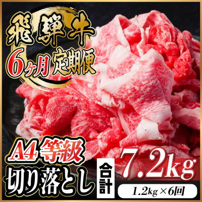 【ふるさと納税】【毎月定期便】飛騨牛 A4等級切り落とし 計7.2kg全6回【配送不可地域：離島】【4055983】