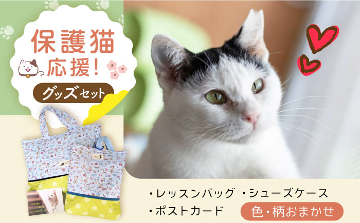 
            【保護猫応援！】グッズセット（レッスンバッグ女の子タイプ・シューズケース・ポストカード） 保護猫 贈答 ギフト 産地直送 取り寄せ 送料無料 大阪 12000円 大阪府高槻市/高槻ねこの会・ねこのおうち [AOBR005] かわいい 猫 ねこ ネコ 猫グッズ 保護猫 支援 動物愛護
          