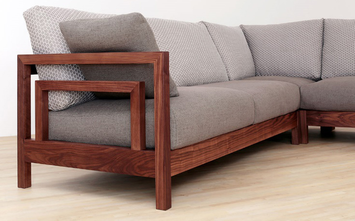 No.1123-01 （ブラックチェリー）AUTHENTICITY SOFA C CORNER LA（ライトアッシュ）