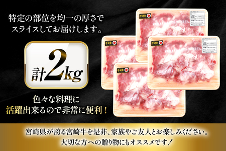 牛肉 宮崎牛 切り落とし 500g 4p 計 2kg [ローカルブランディング 宮崎県 日向市 452061410]