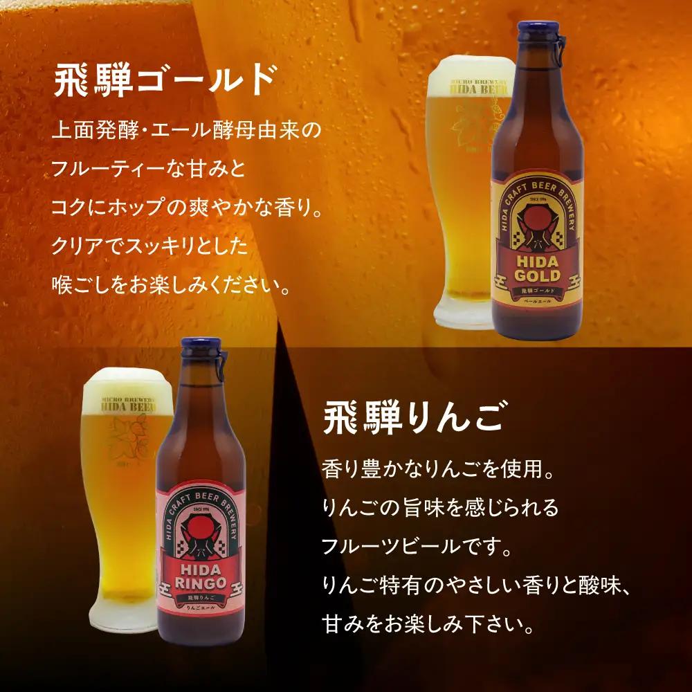 飛騨の地ビール 飲み比べ 8本セット（4種×各2本 ホワイト/ブラック/ゴールド/りんご）| 地ビール クラフトビール フルーツビール ホワイト ブラック 飛騨高山 地ビール飛騨 HM024VC13