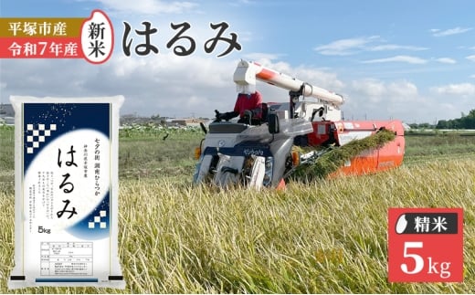 『令和7年産』　(株)平塚中央ライスセンターが自社で苗から育てた　はるみ5kg 精米　過去2回　特A獲得