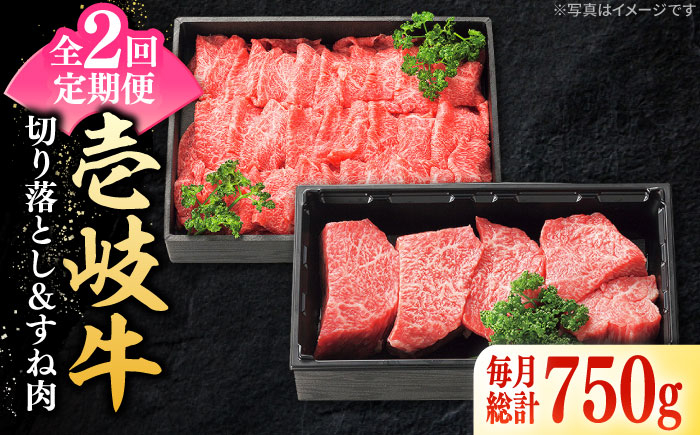 
                  【全2回定期便】＼ぐるナイで紹介／ 特選 壱岐牛 切り落とし（450g）＆すね肉（300g）《壱岐市》【太陽商事】 肉 牛肉 切り落とし 切落し 薄切り すき焼き しゃぶしゃぶ カレー シチュー 煮込み 定期便 [JDL128] ゴチになります 壱岐牛 ぐるナイ
                