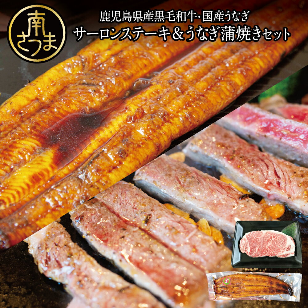 【ふるさと納税】鹿児島県産黒毛和牛サーロインステーキ＆国産うなぎ蒲焼き スタミナセット（同梱発送） うなぎの蒲焼1尾 サーロインステーキ200g お肉 鰻 冷凍 国産 送料無料 ステーキ肉 鰻 ウナギ 和牛 牛肉 スターゼン 万のせ