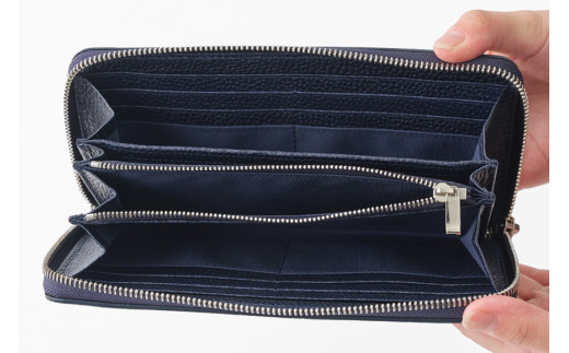 SOMES GL-01 ラウンド束入れ ネイビー [ソメスサドル 北海道 砂川市 12260308] ソメス バッグ メンズ レディース 本革 革 革製品 鞄 かばん レザー ネイビー